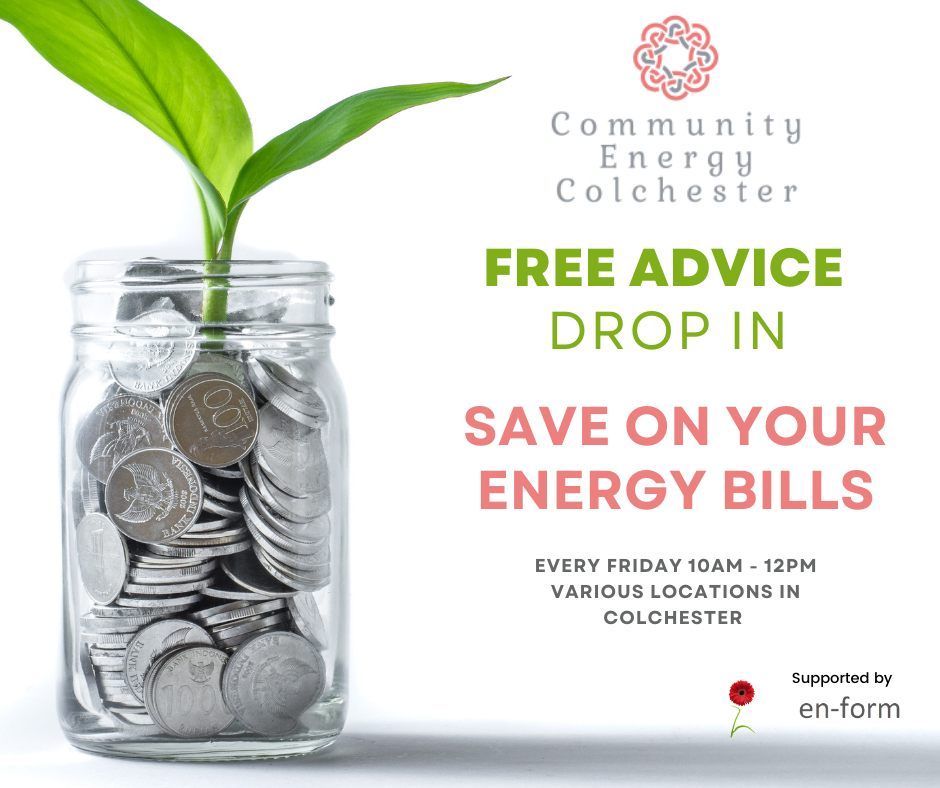 Community Energy Colchester FREE DROP IN ADVICE on saving money on energy bills - CAFFE SALA