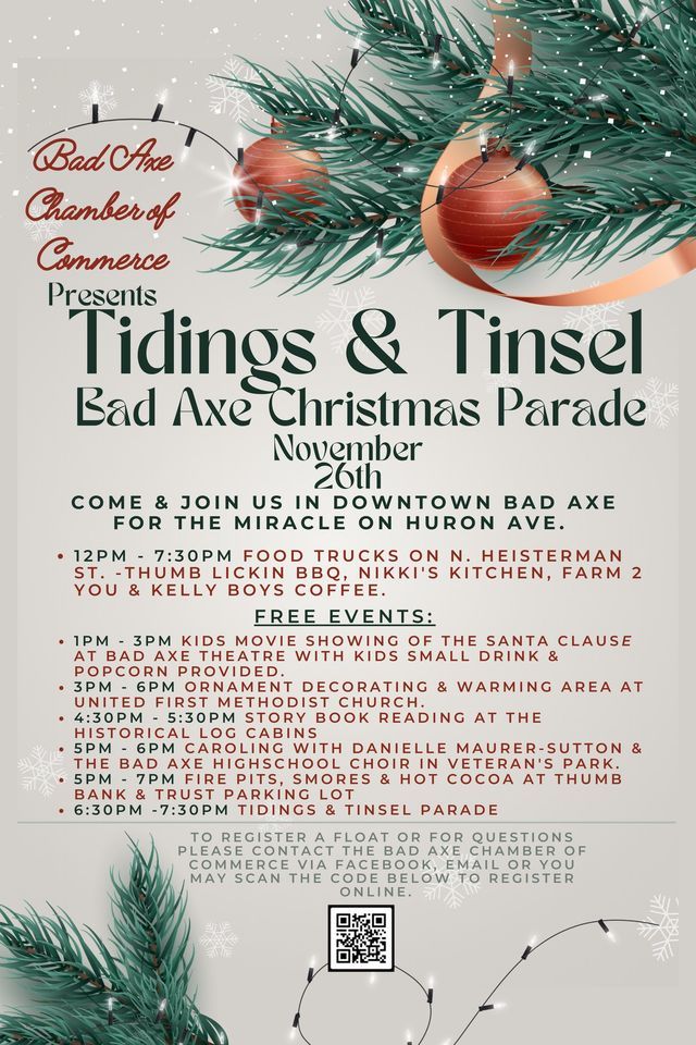 Tidings & Tinsel Bad Axe Christmas Parade Downtown Bad Axe, MI