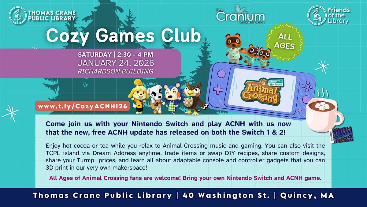 Cozy Games Club: Animal Crossing New Horizons (All Ages)