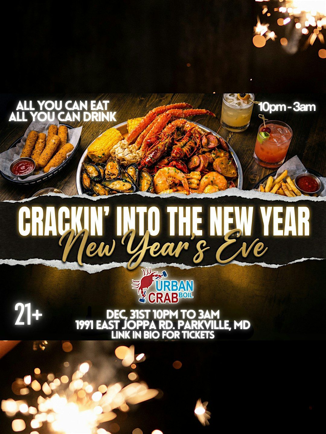 Crackin\u2019 Into the New Year \u2013 New Year\u2019s Eve at Urban Crab Boil