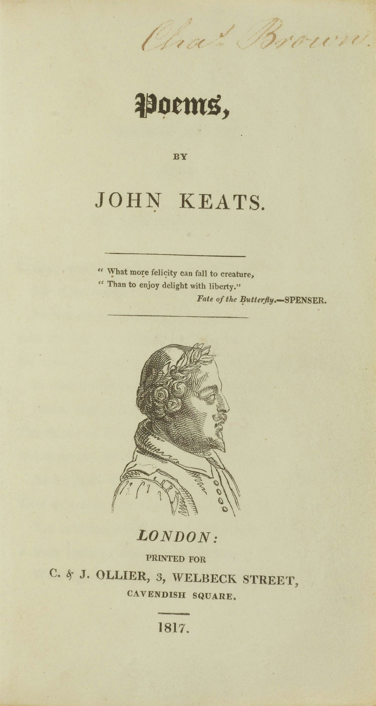 John Keats's 'Poems': Readings from his First Volume