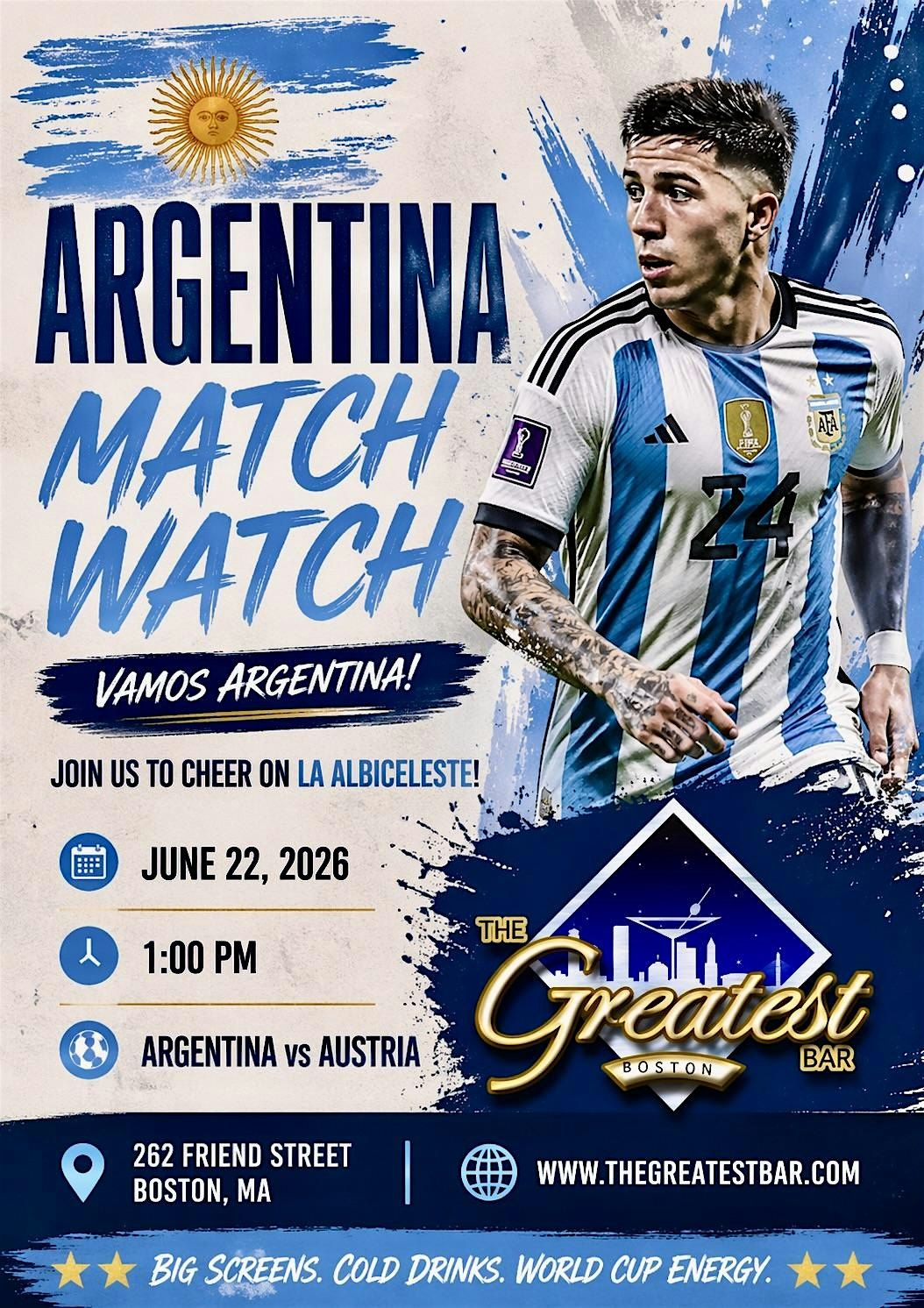 Argentina vs Austria World Cup Watch Party at The Greatest Bar