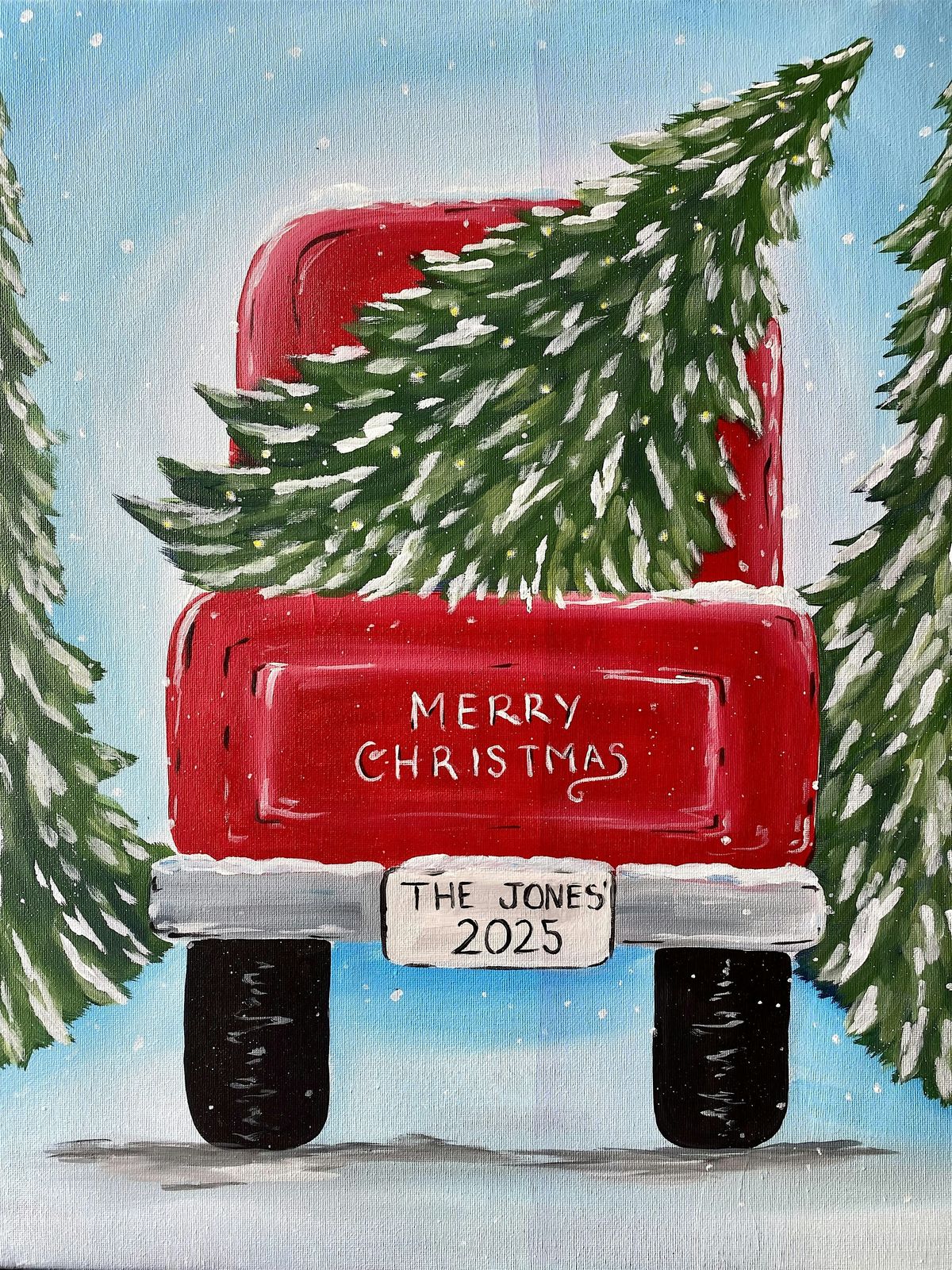 Dashing through the snow Paint and Sip in Old Towne Orange!