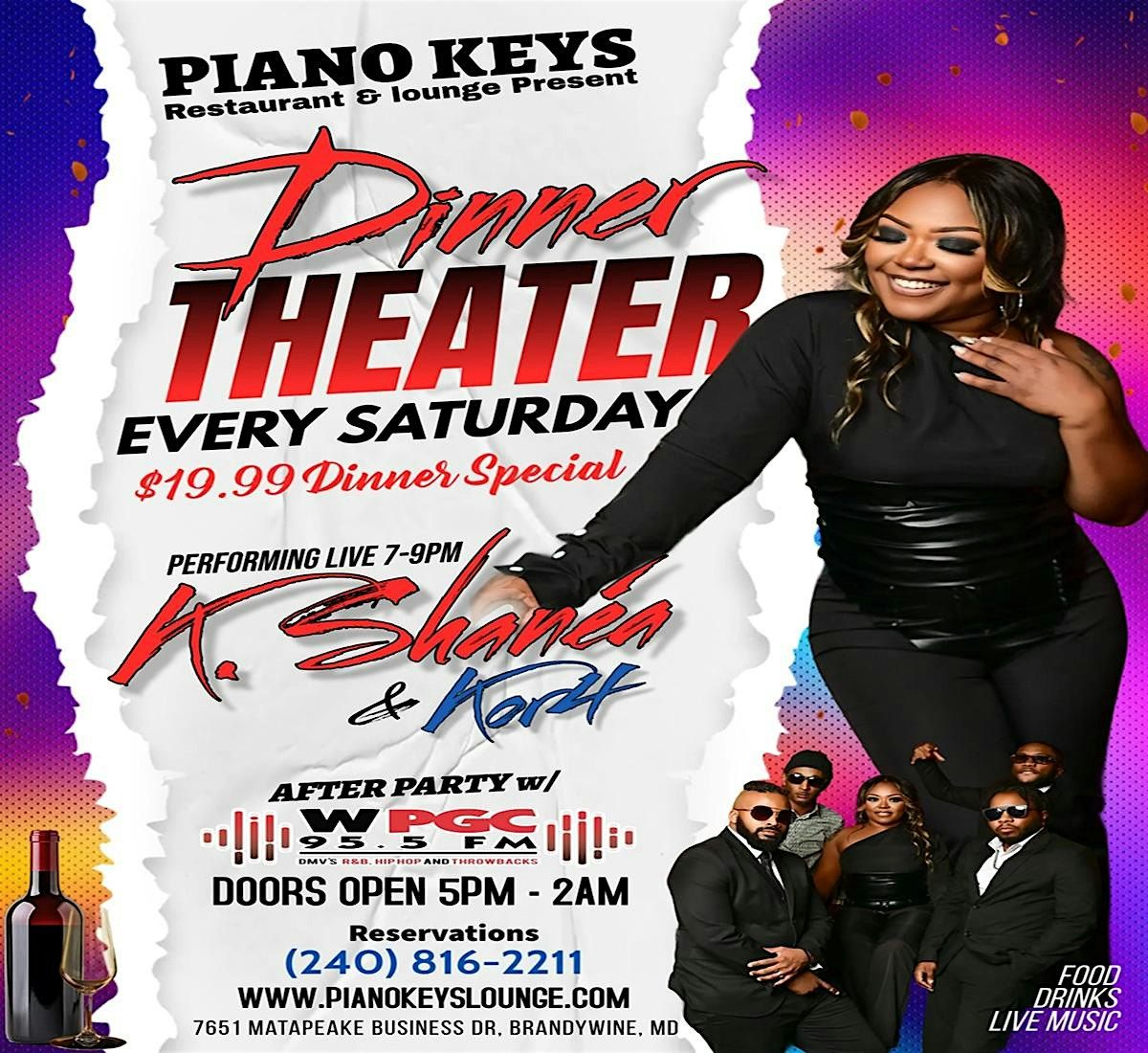 Dinner Theater Ft. K. Shan\u00e9a & For 4 ba @ Piano Keys Lounge. Every Sat 5-9