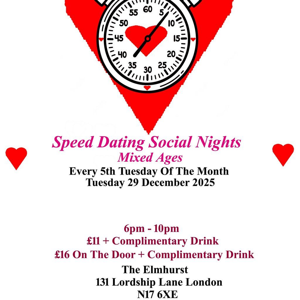 Speed Dating Social Night. Every 5th Tuesday of the month