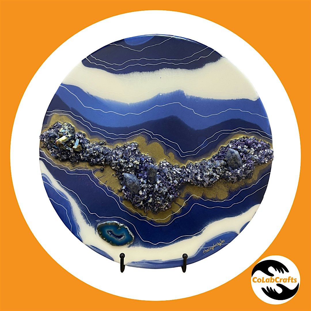 Crystal Resin Geode Painting - Pick your colors and Crystals