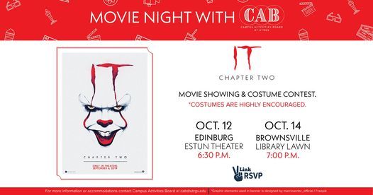 Movie Night With Cab In Brownsville Utrgv The University Of Texas Rio Grande Valley Brownsville Tx October 14 21