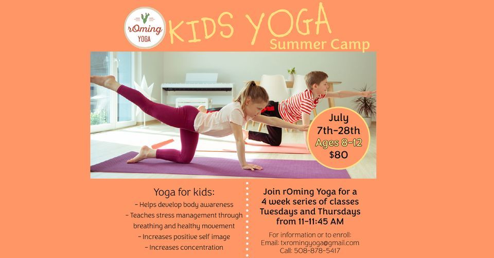 Kids Yoga Summer Camp Roming Yoga Odessa Tx July 7 2022
