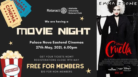 Movie Night - Disney Cruella Palace Nova Cinemas Adelaide Sa May 27 2021