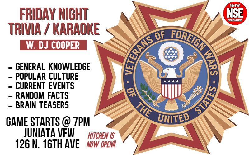 VFW Triviai / Karaoke Juniata VFW, Altoona, PA August 26, 2022