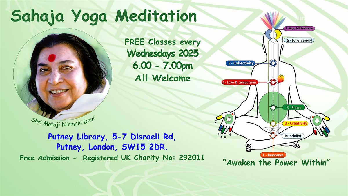 Learn to Meditate - Free Meditation & Yoga Putney - Wednesdays 6.00-7.00pm