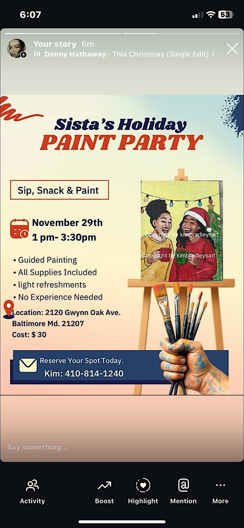 Sistas Holiday Paint Party