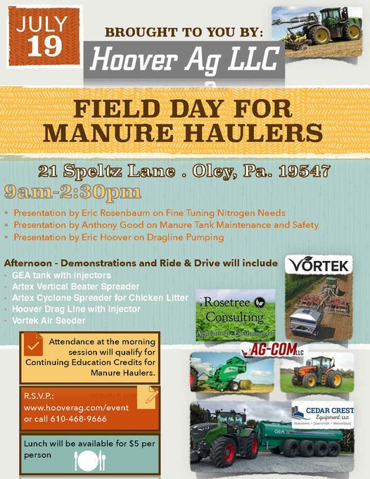 Hoover Ag Field Day for Manure Haulers | 21 Speltz Ln, Oley, PA 19547 ...