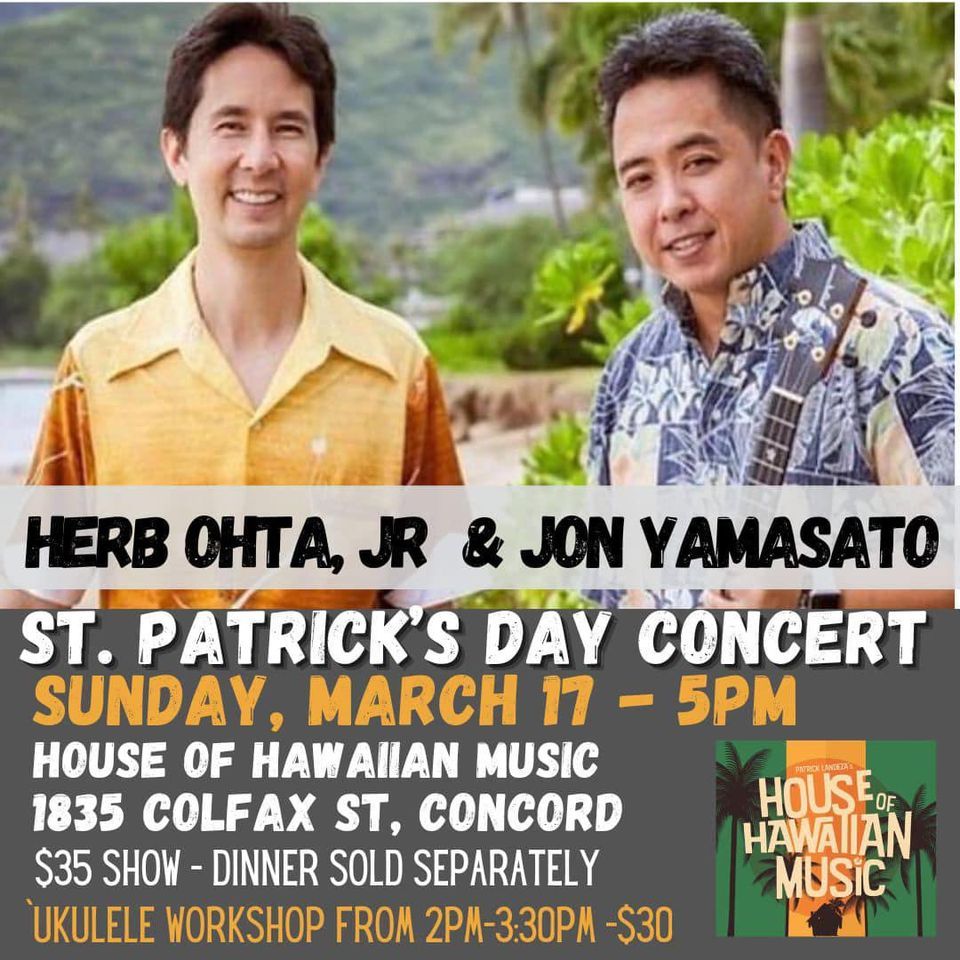 St. Patrick's Day Concert w\/ Herb Ohta, Jr & Jon Yamasato