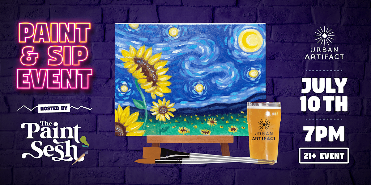 Paint & Sip Painting Event in Cincinnati, OH \u2013 \u201cSunflower Night\u201d at Urban A