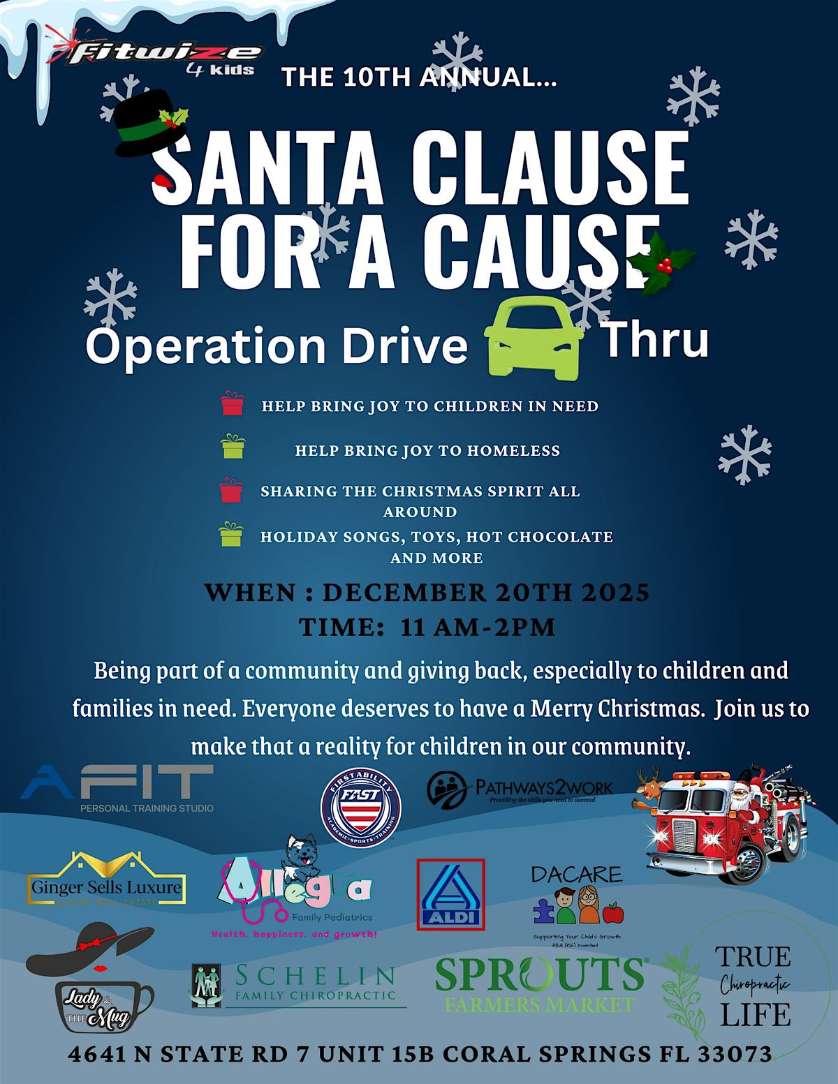 Santa Claus for a Cause \u2013 10th Annual Drive-Thru Toy Event