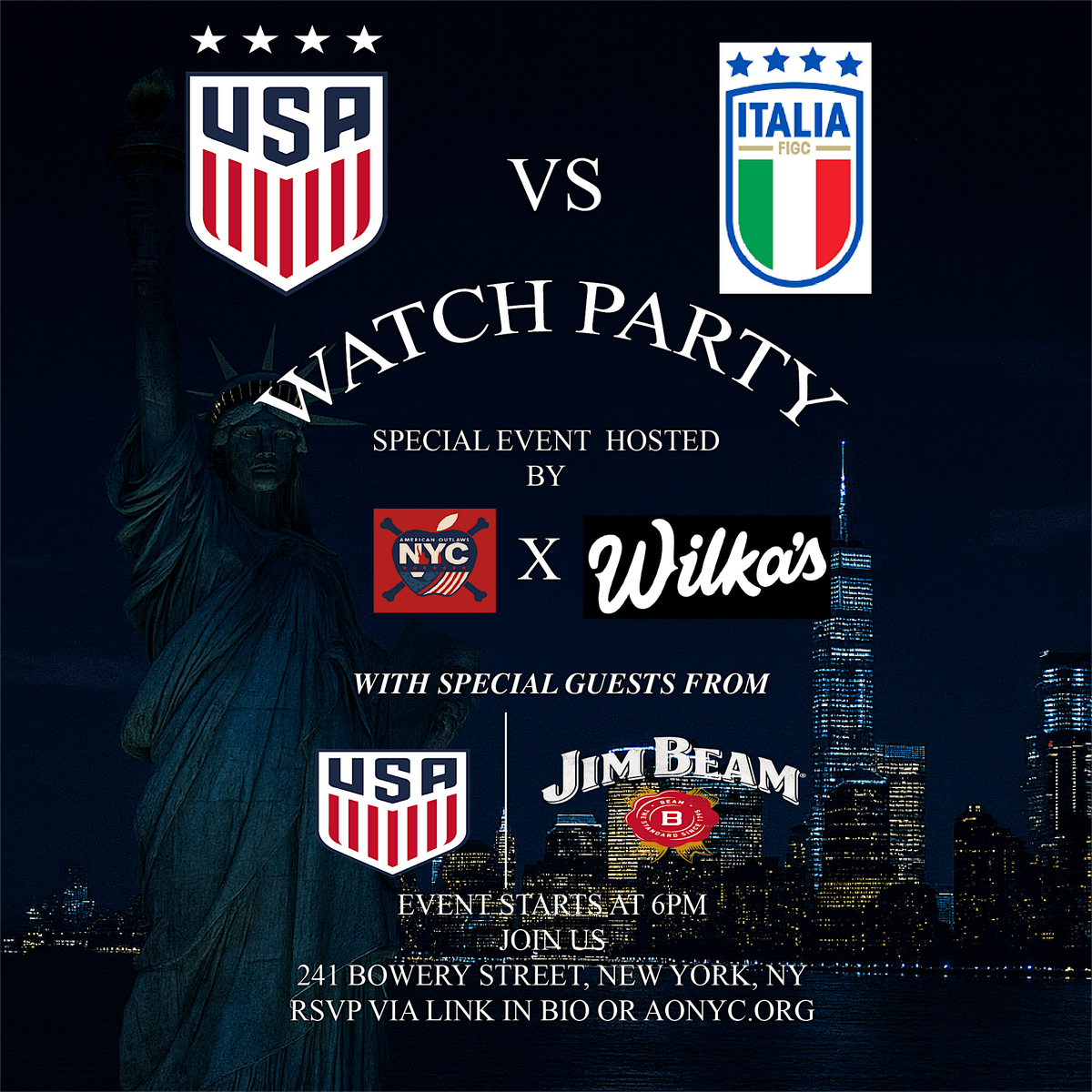 USWNT v Italy AONYC Watch Party