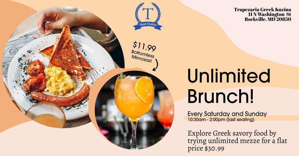 Unlimited Brunch Trapezaria Greek Kuzina, Rockville, MD January 7, 2023