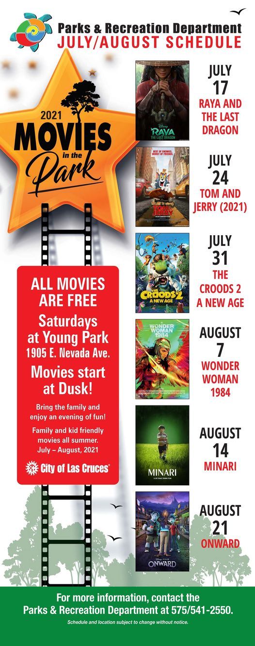 2021 Movies In The Park Young Park Las Cruces Nm July 17 2021