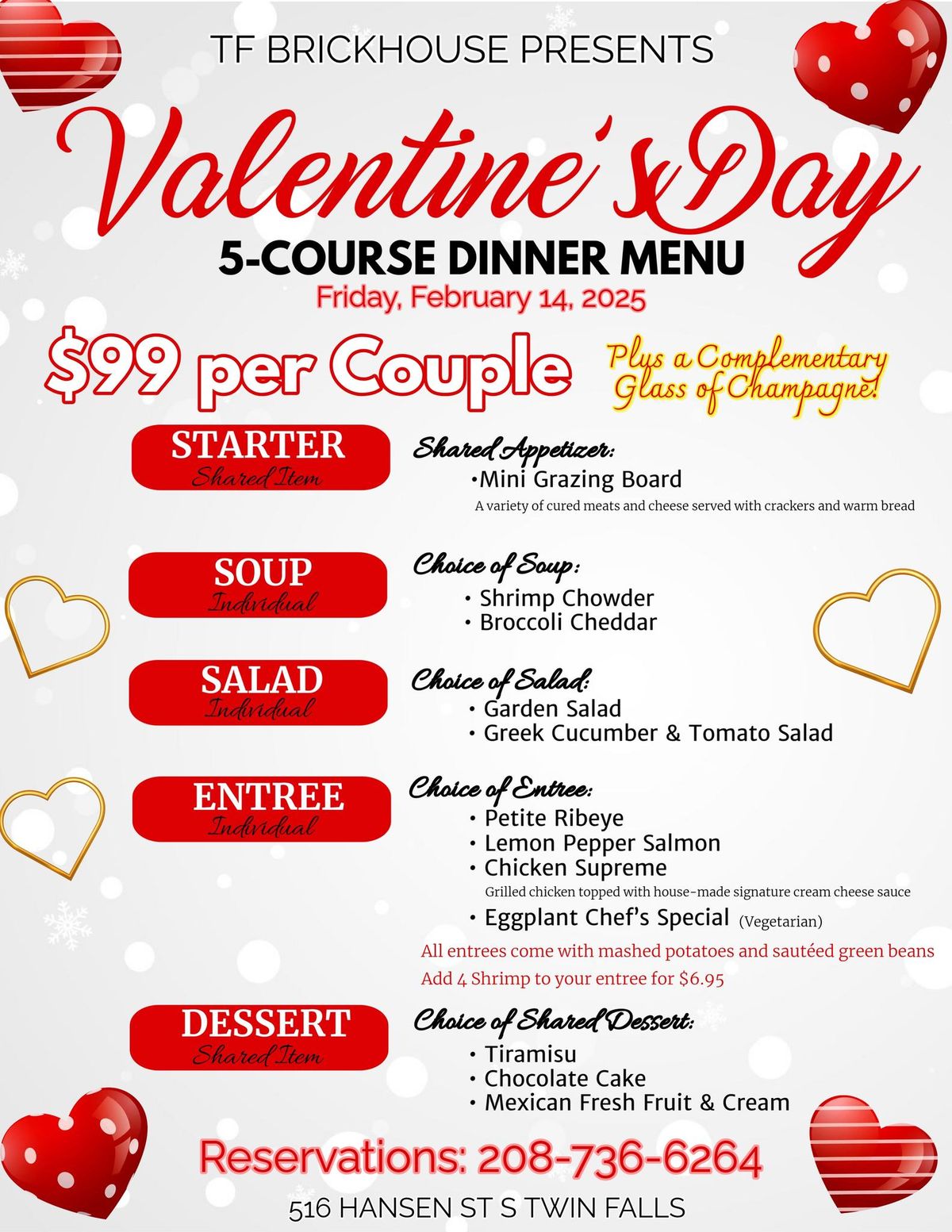 idaho falls valentines day reservation