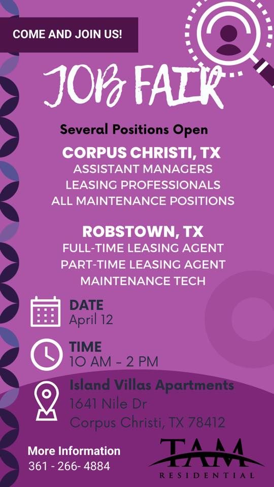 Job Fair 1641 Nile Dr, Corpus Christi, TX 784124949, United States