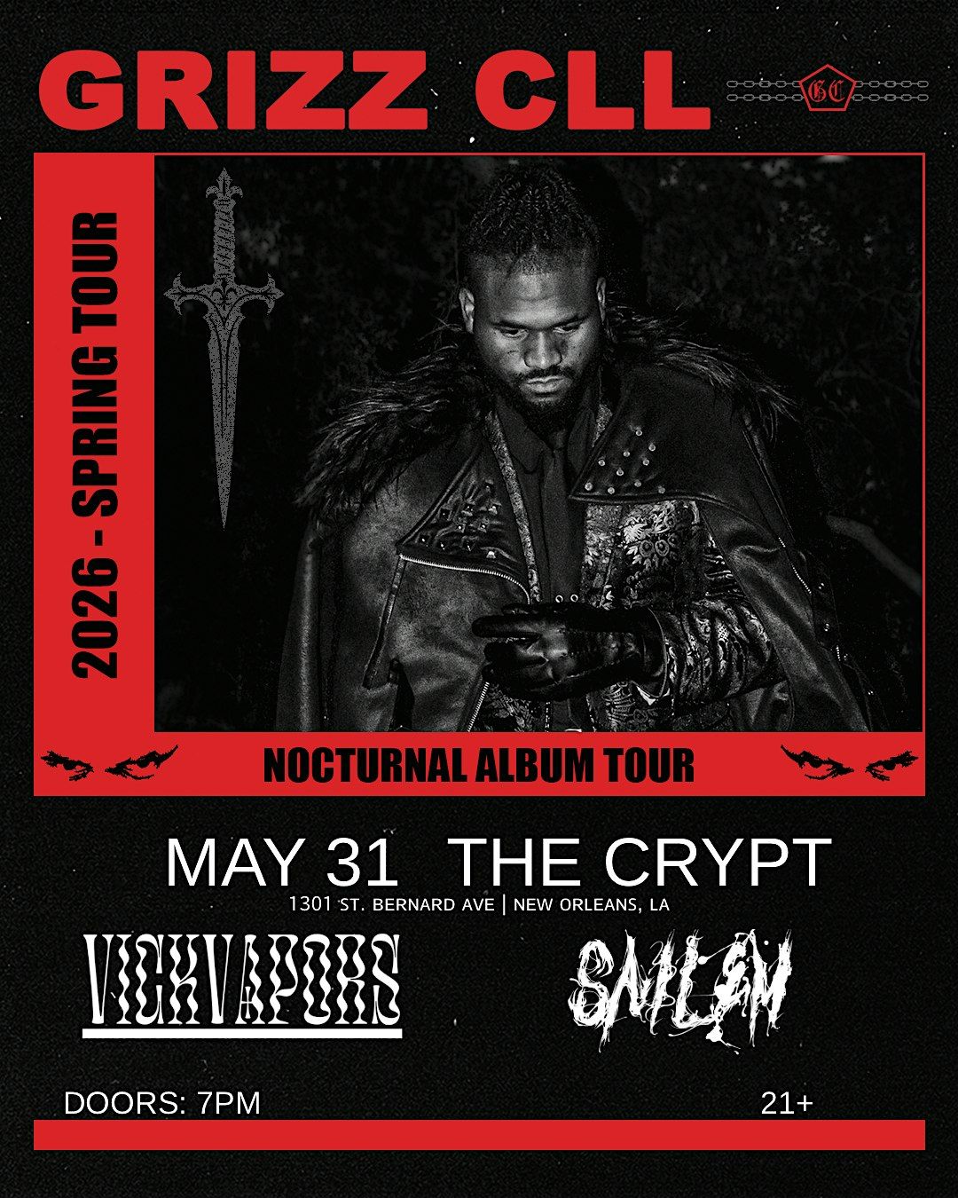 Grizz (CLL), Vick Vapors, SAILEM at The Crypt New Orleans
