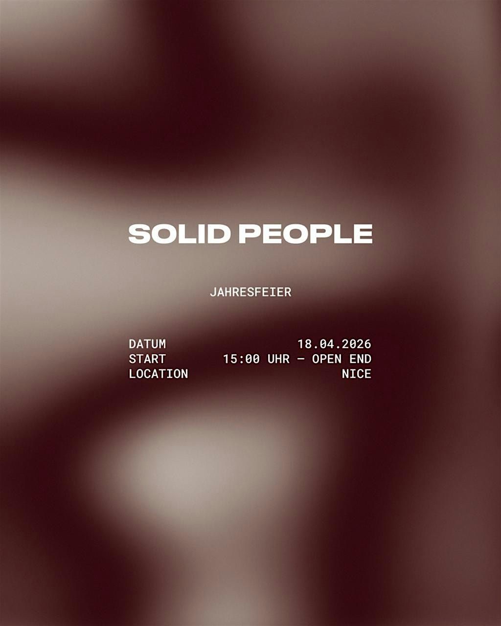 ONE YEAR SOLID PEOPLE at Nice, München on 18th April, 2026