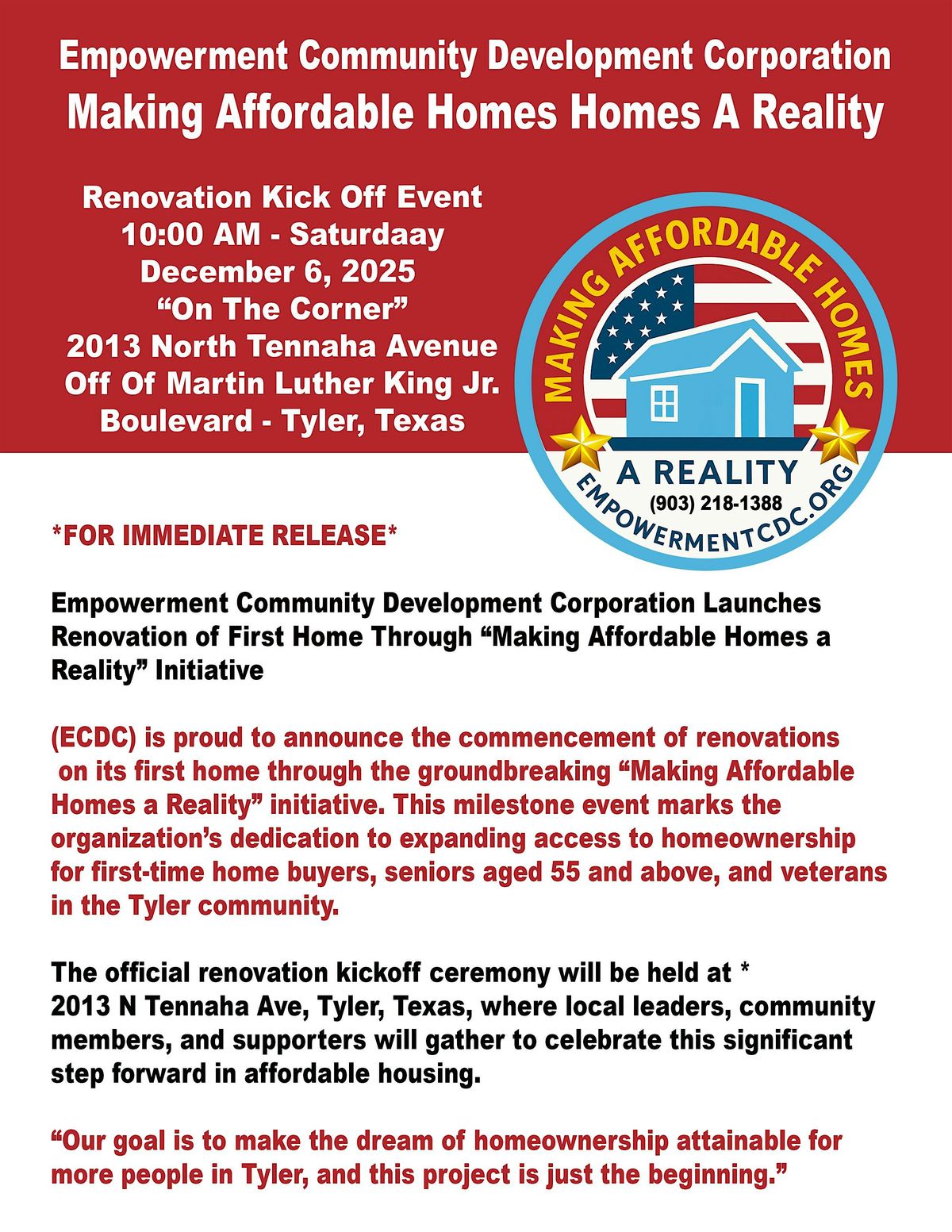 Empowerment Renovation Kickoff Event