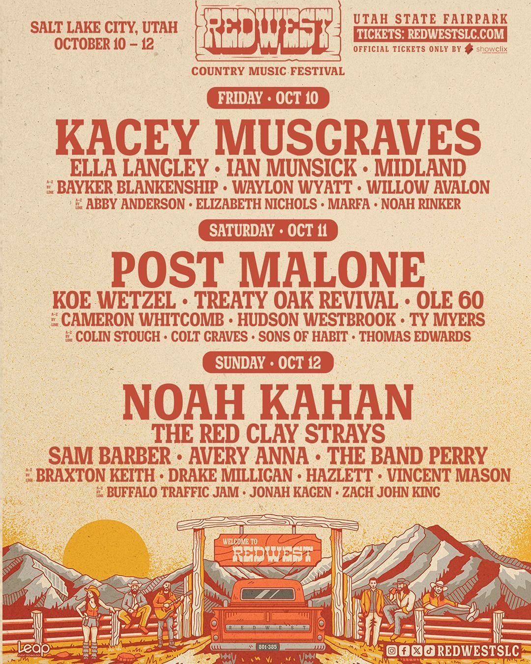 Redwest Country Music Festival: Post Malone Koe Wetzel & Treaty Oak Revival - Saturday