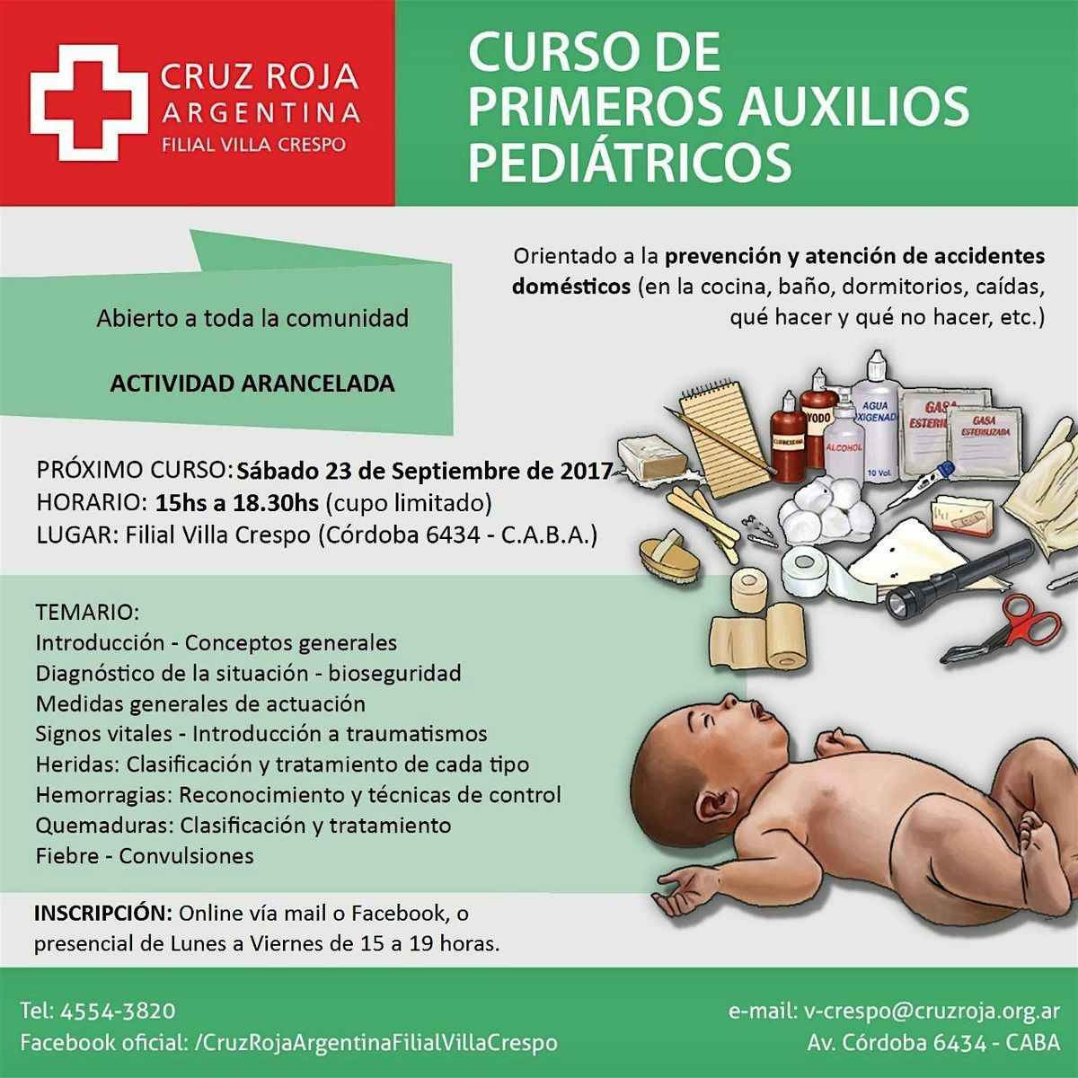 Primeros Auxilios en Cruz Roja (s\u00e1bado 20-12-25) 9 a 13 hs.