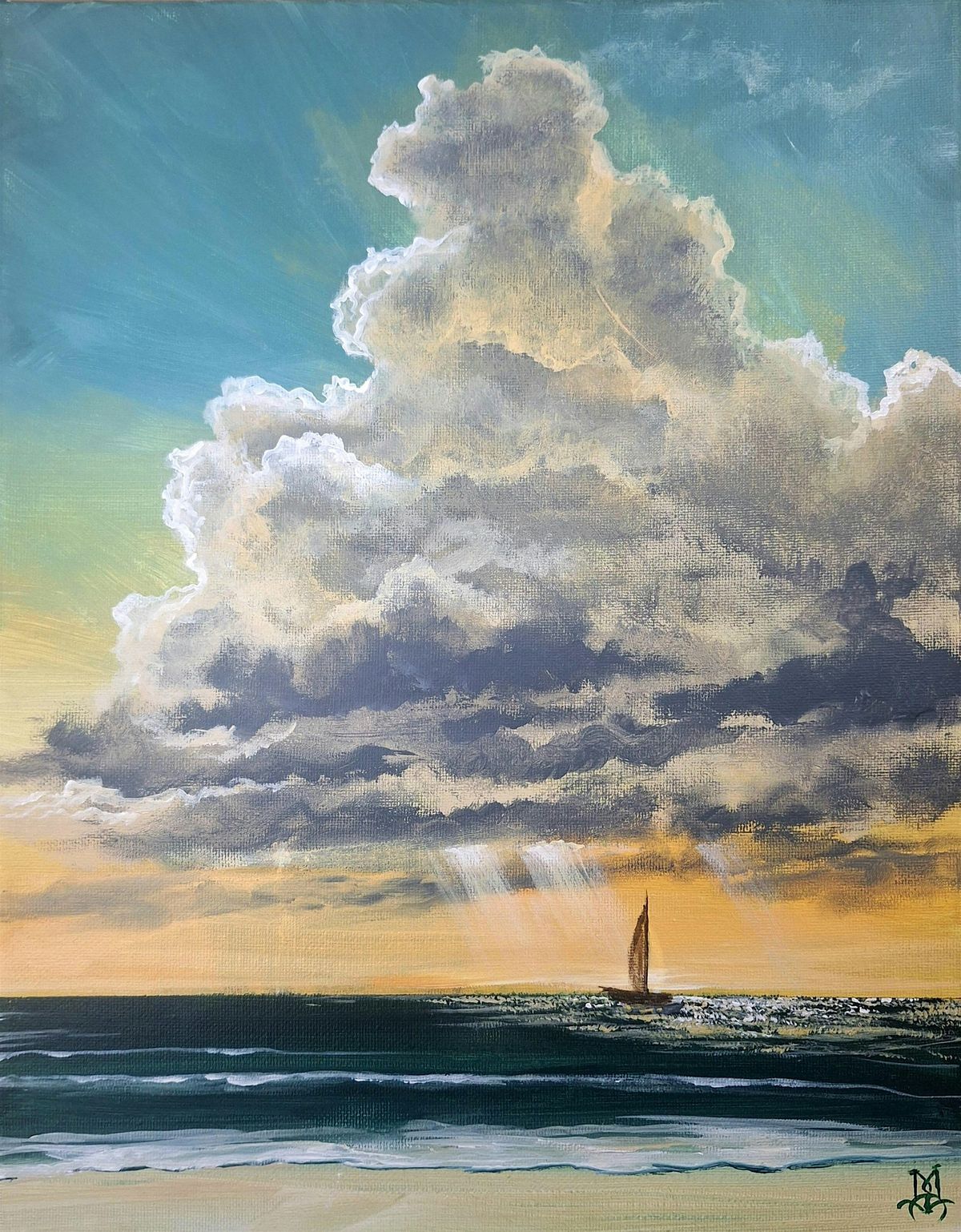 Sky\/ Oceansacpe in Acrylic Painting with Marco Aguilar