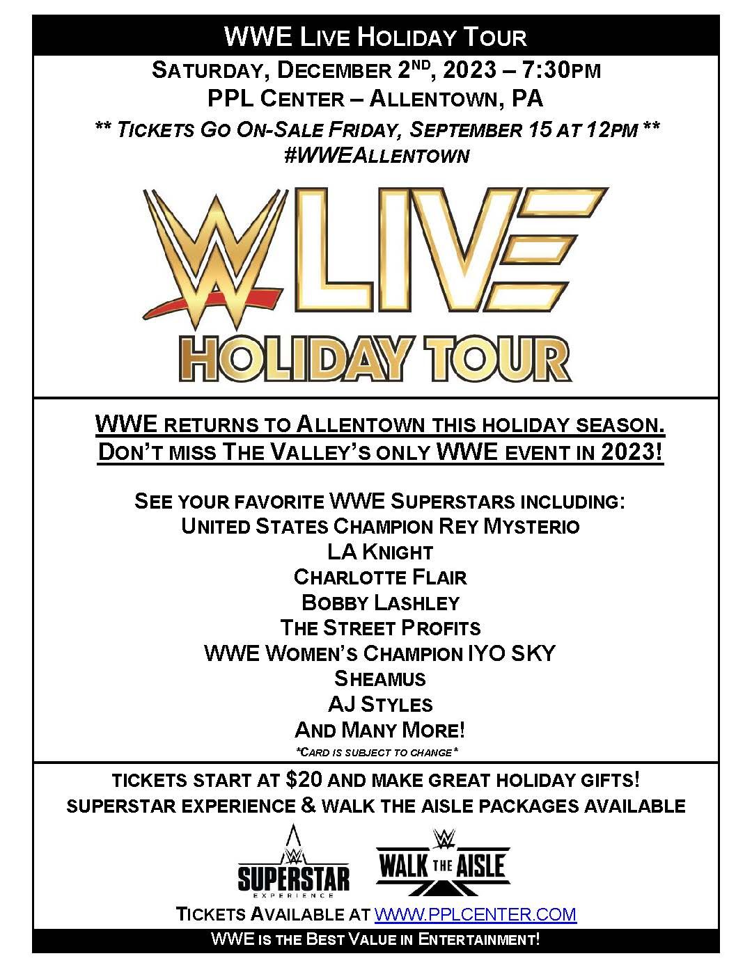 WWE Live Holiday Tour at Blue Cross Arena