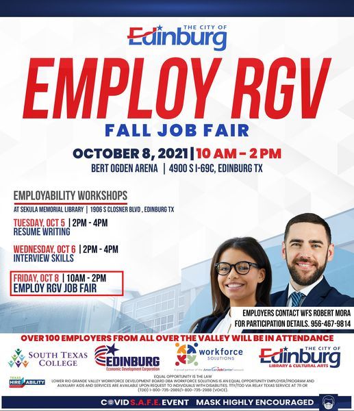 Employ Rgv Job Fair Bert Ogden Arena Edinburg Tx October 8 21