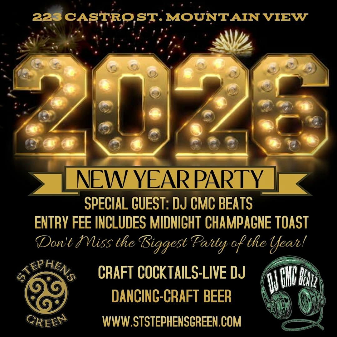 NYE celebration, food, drinks, Dj music! Midnight champagne !