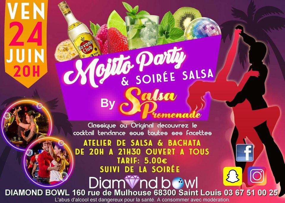 Salsa Bachata Kiz vs Mojito Party (Monthly) | 160 Rue de Mulhouse, 68300  Saint-Louis, France, Blotzheim, AL | June 24 to June 25