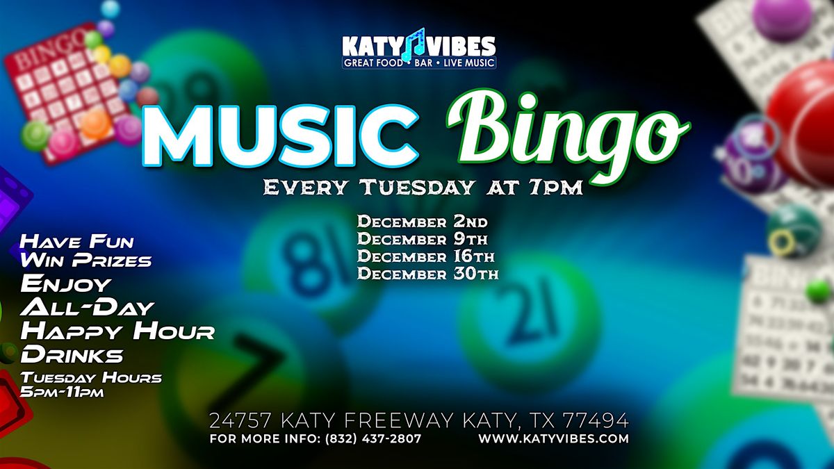Music Bingo at Katy Vibes!