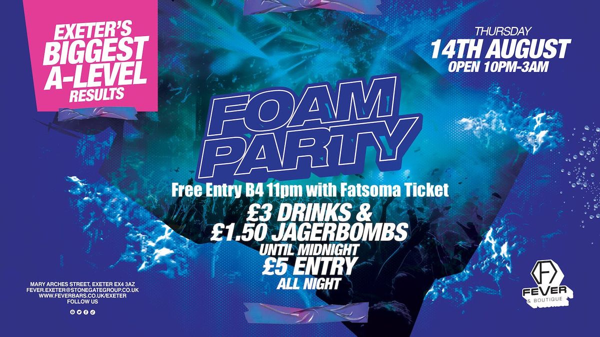 A-Level Results Foam Party