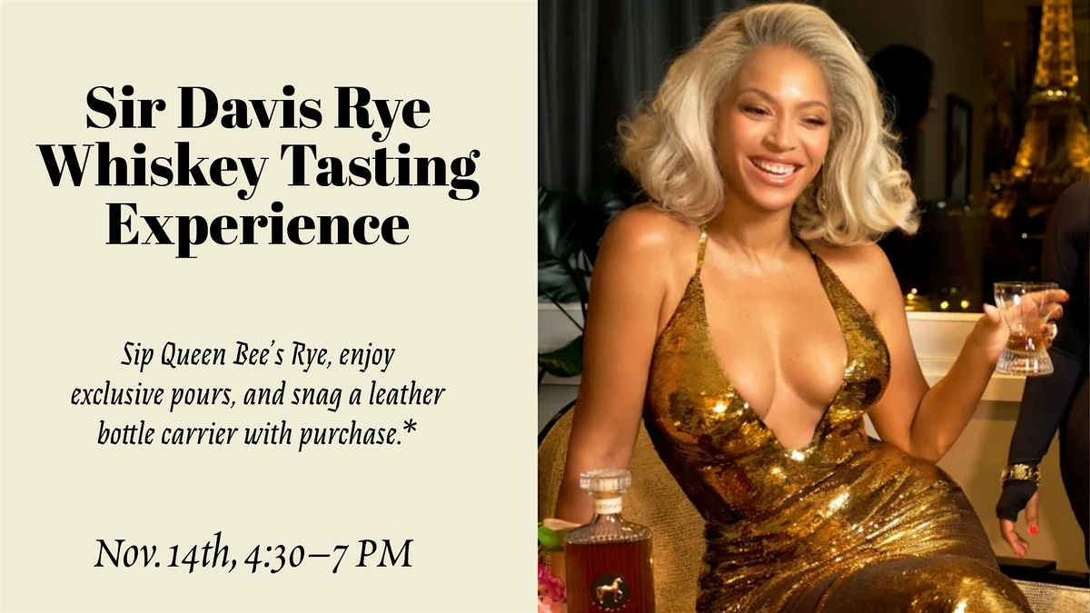Sir Davis Rye Whiskey Tasting Experience