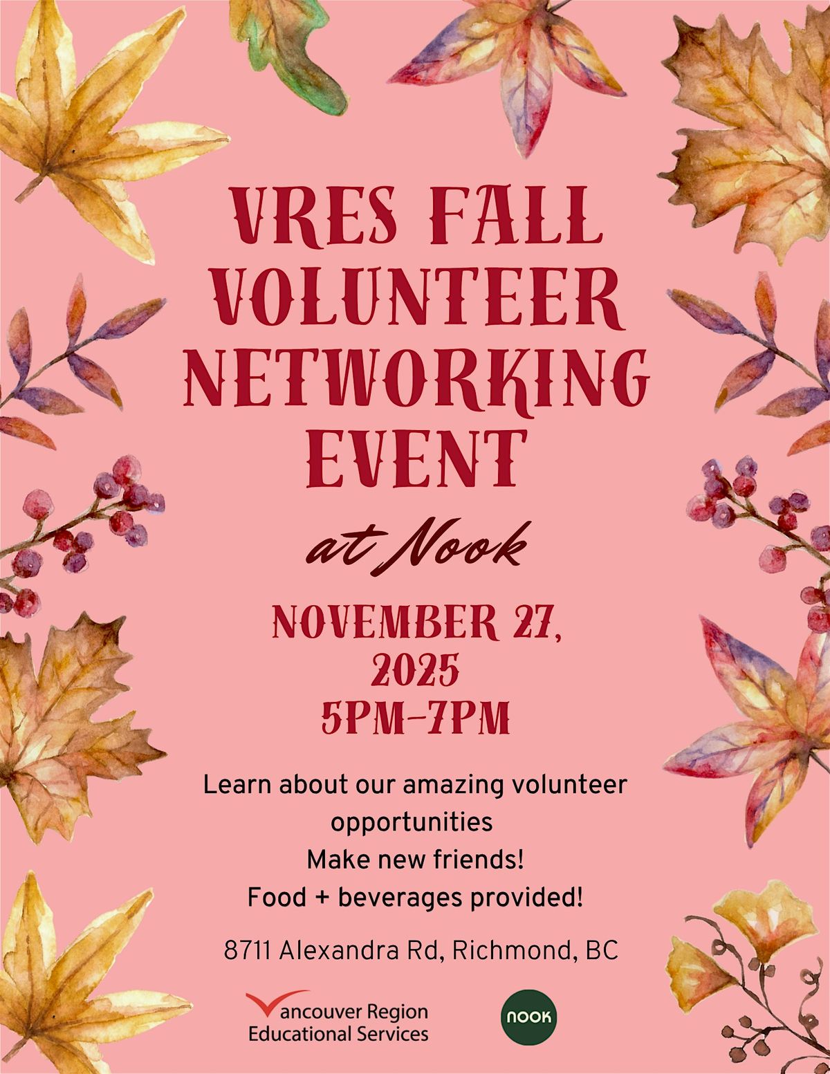VRES Fall Volunteer Networking Event