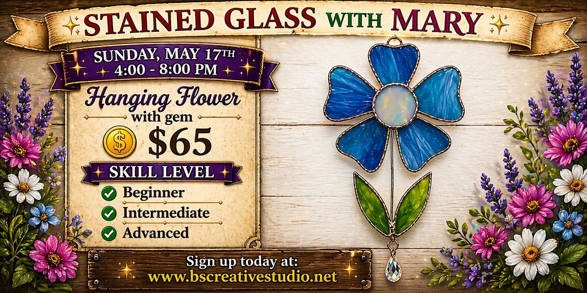 Stained Glass with Mary-HANGING FLOWER