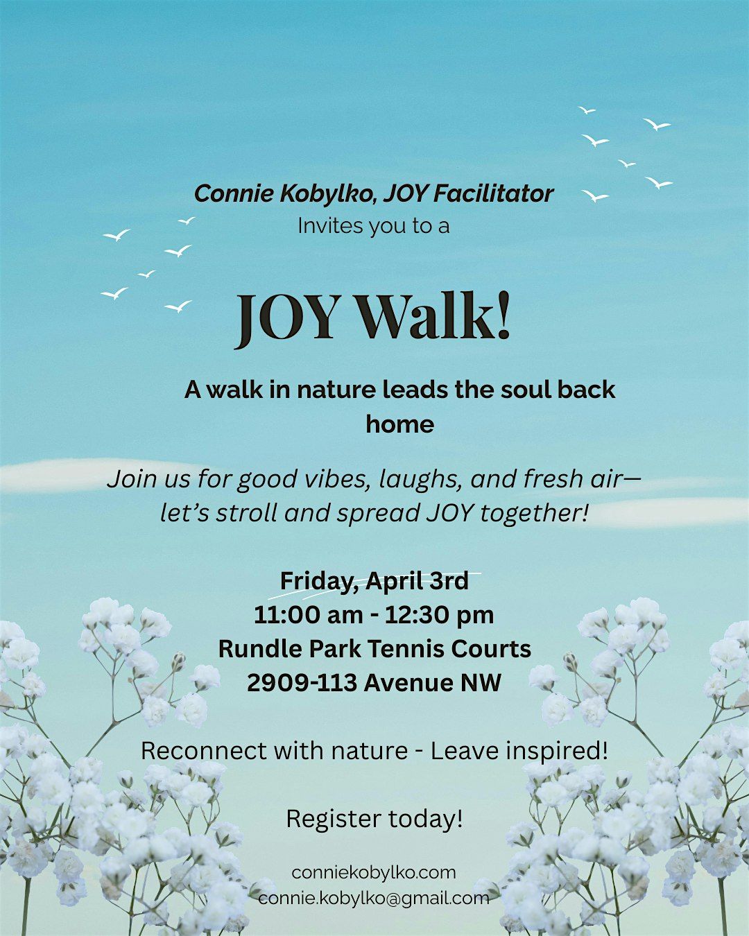 JOY Walk with Connie, JOY Facilitator at Rundle Park, Edmonton on 3rd ...