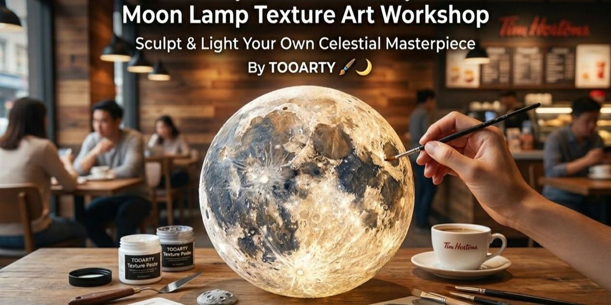 Celestial Creations: Moon Lamp Glowing Texture Art