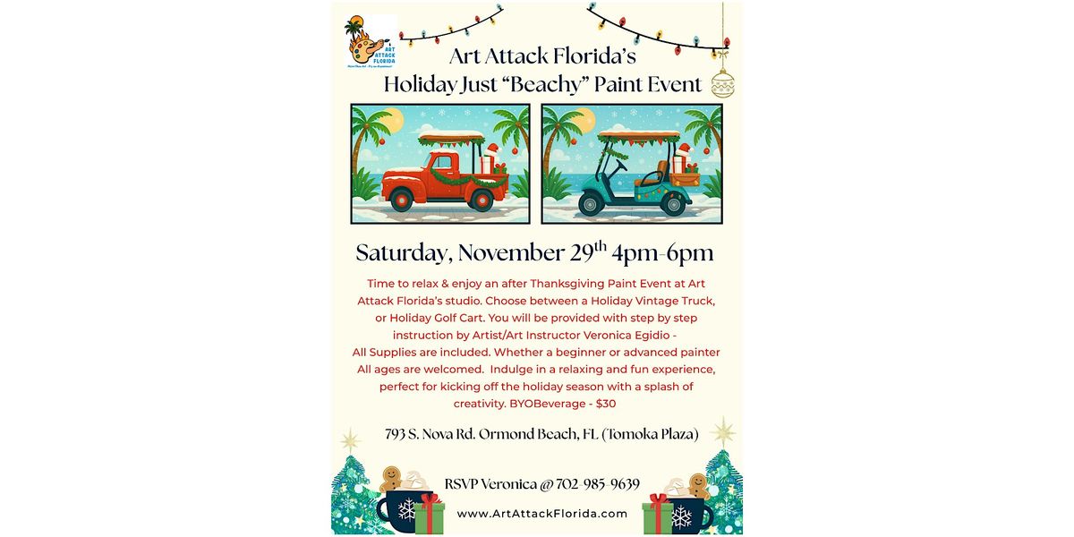 Art Attack Florida's Holiday Beachy Paint Event