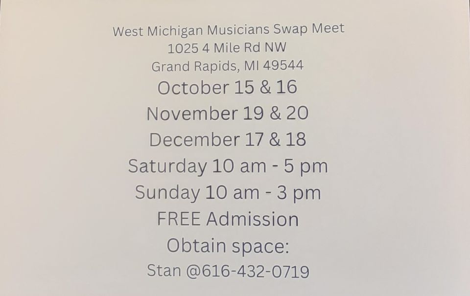 West Michigan Musicians Swap Meet