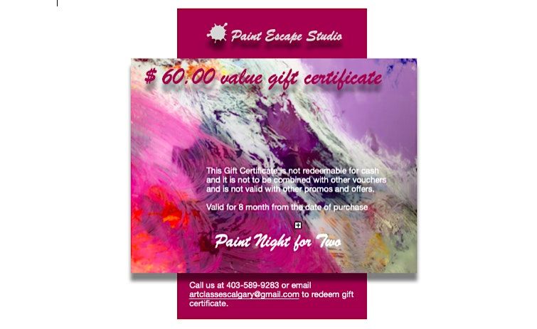 Paint Night for Two Gift Card