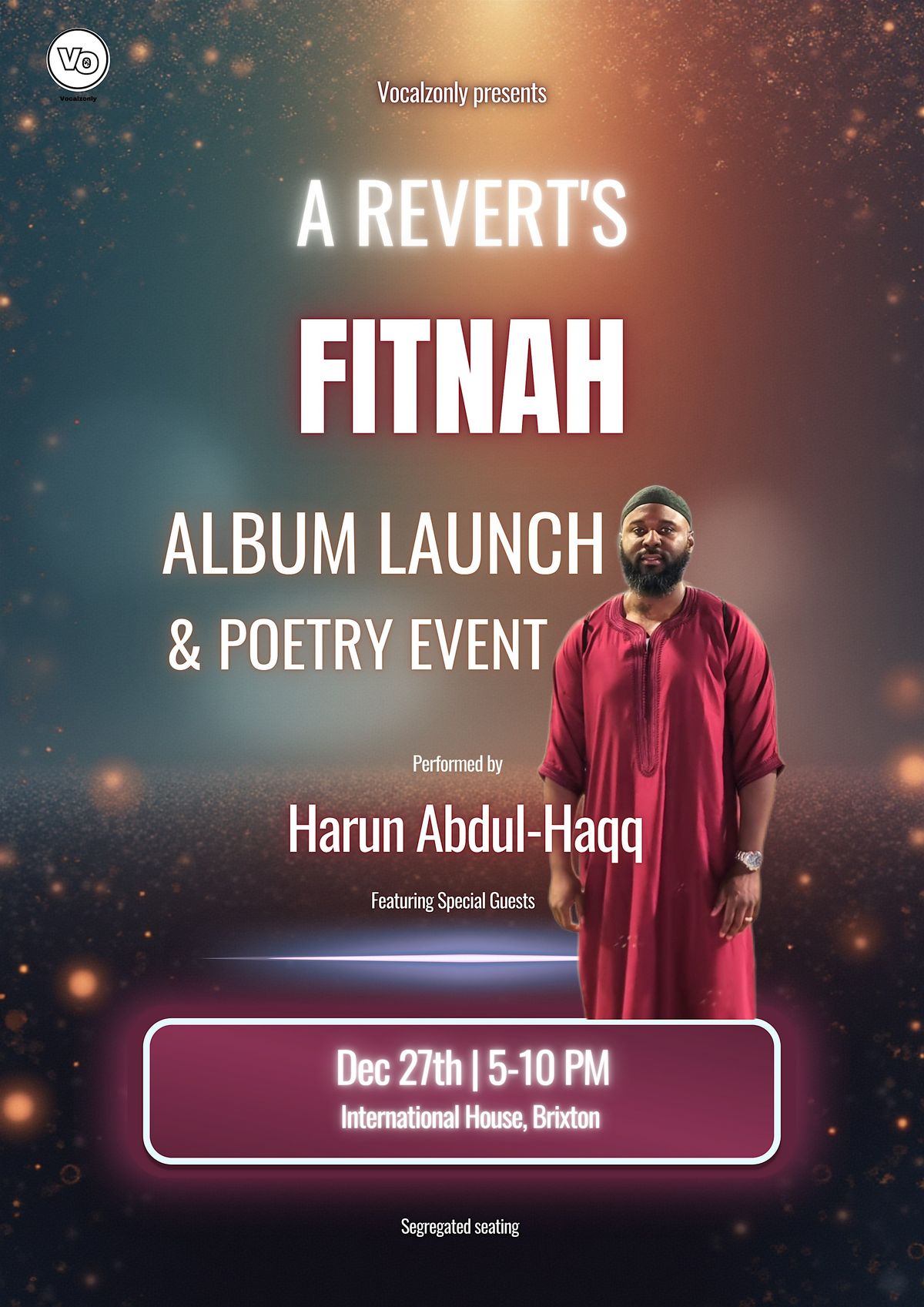 Vocalzonly Presents: Harun Abdul-Haqq Album Launch Event