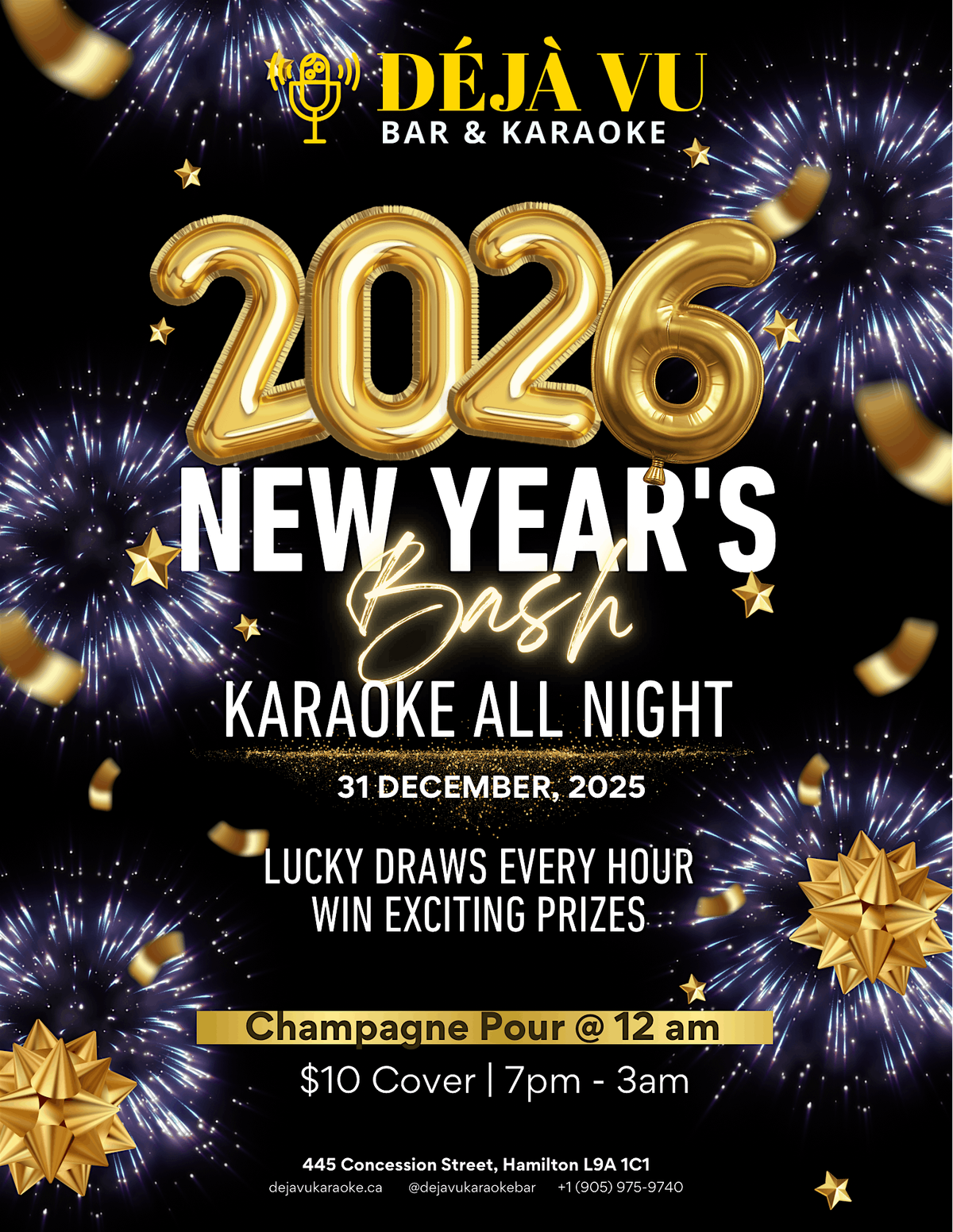NYE Karaoke Bash D\u00e9j\u00e0 Vu 2026