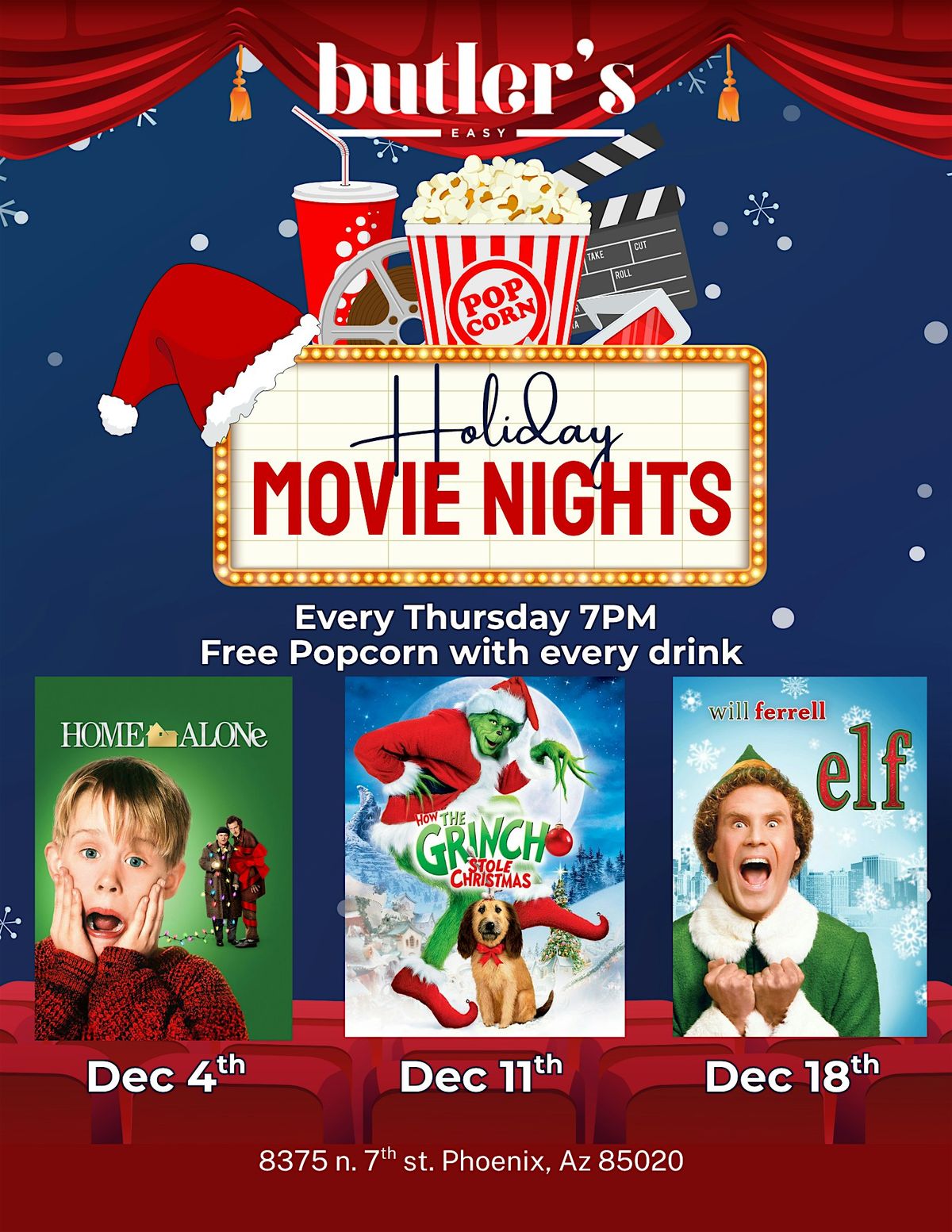 Holiday Movie Thursdays at Butler's Easy