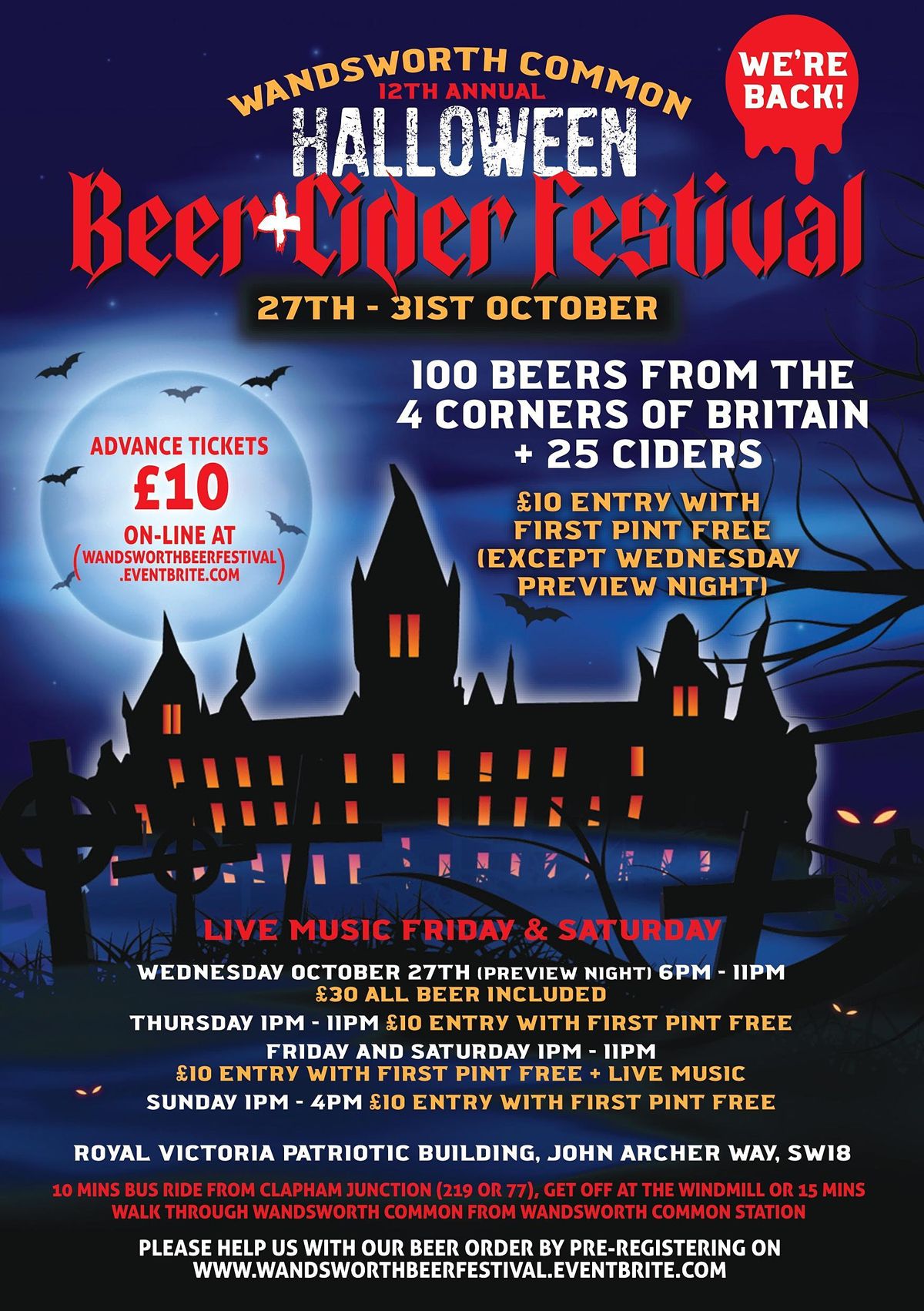 Wandsworth Common Halloween Beer Festival 2021