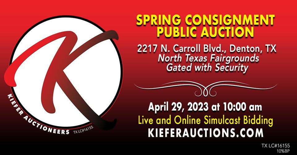 Spring Consignment Public Auction at 2217 N Carroll Blvd, Denton, TX ...